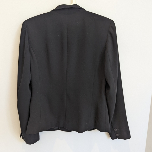 Eileen Fisher black notch collar blazer tuxedo style 2 runs large - Picture 2 of 3